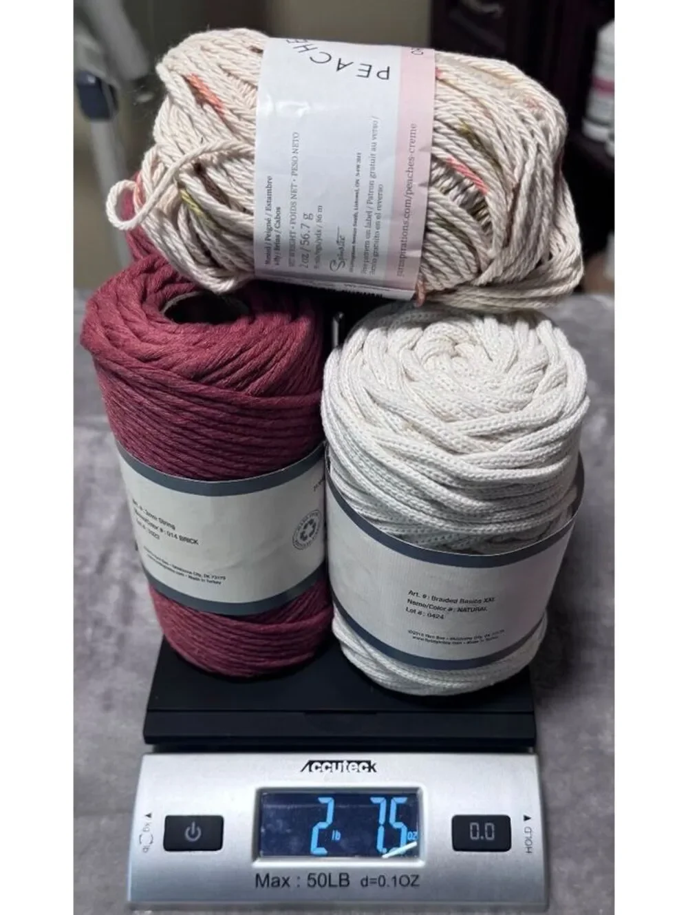 Yarn Bee Braided Roped Yarn Lot of 5 - 2lb 7.5oz 370 yds